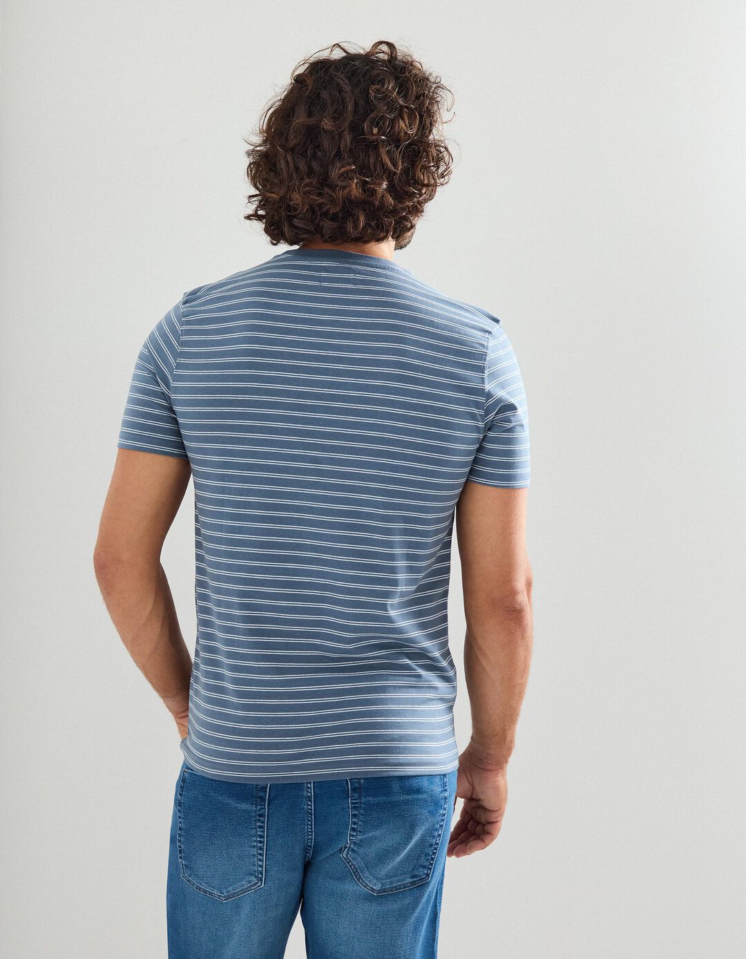 T-shirt Riscas, Homem, Azul