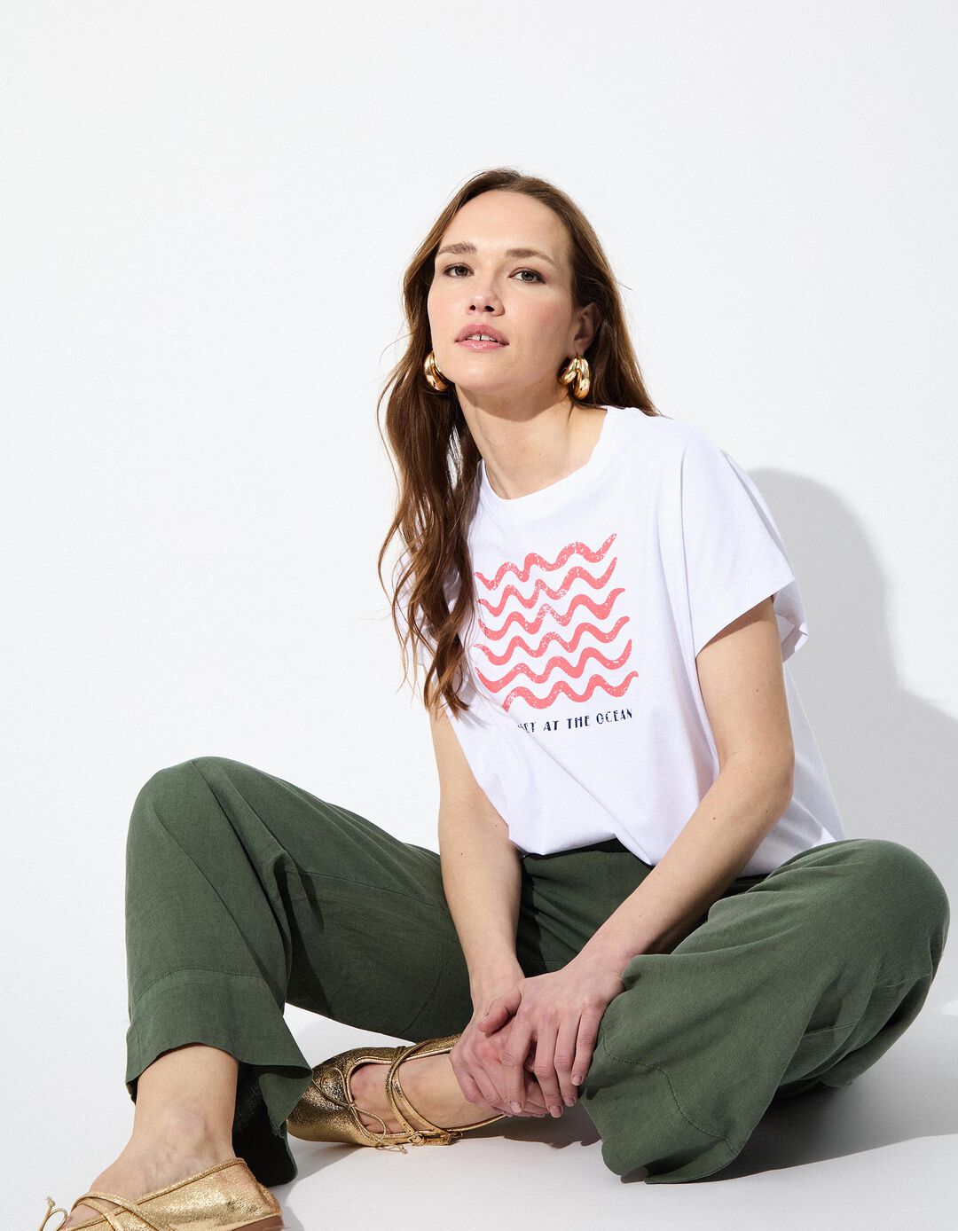 T-shirt Print, Mulher, Branco