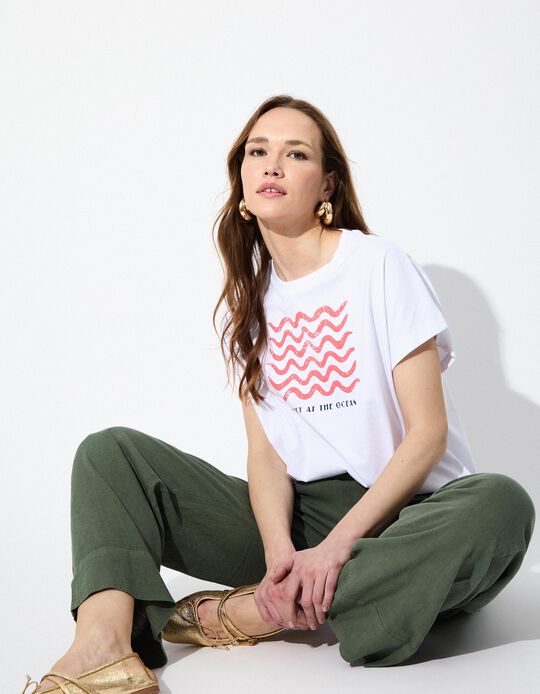 Comprar Online T-shirt Print, Mulher, Branco