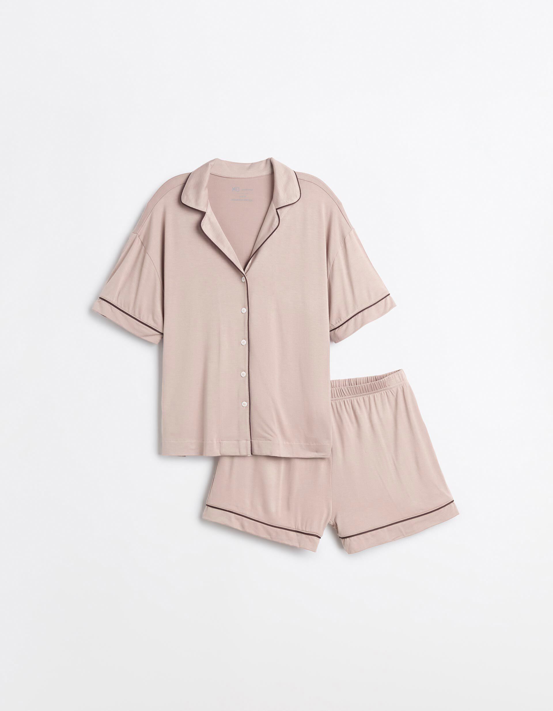 Comprar Online Pijama Em Viscose, Mulher, Bege