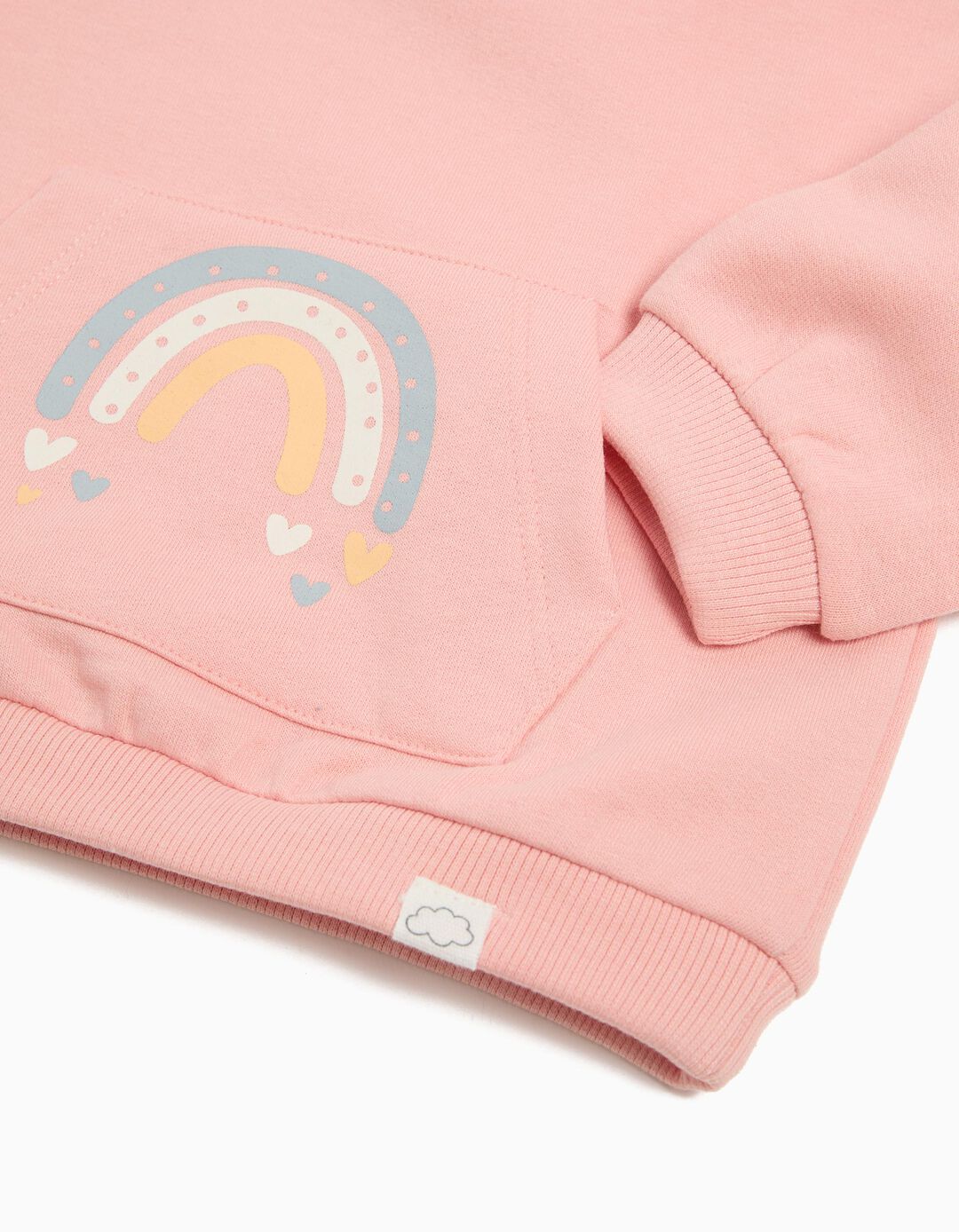 Sweatshirt de Felpa Estampada, Recém-nascido, Rosa Claro