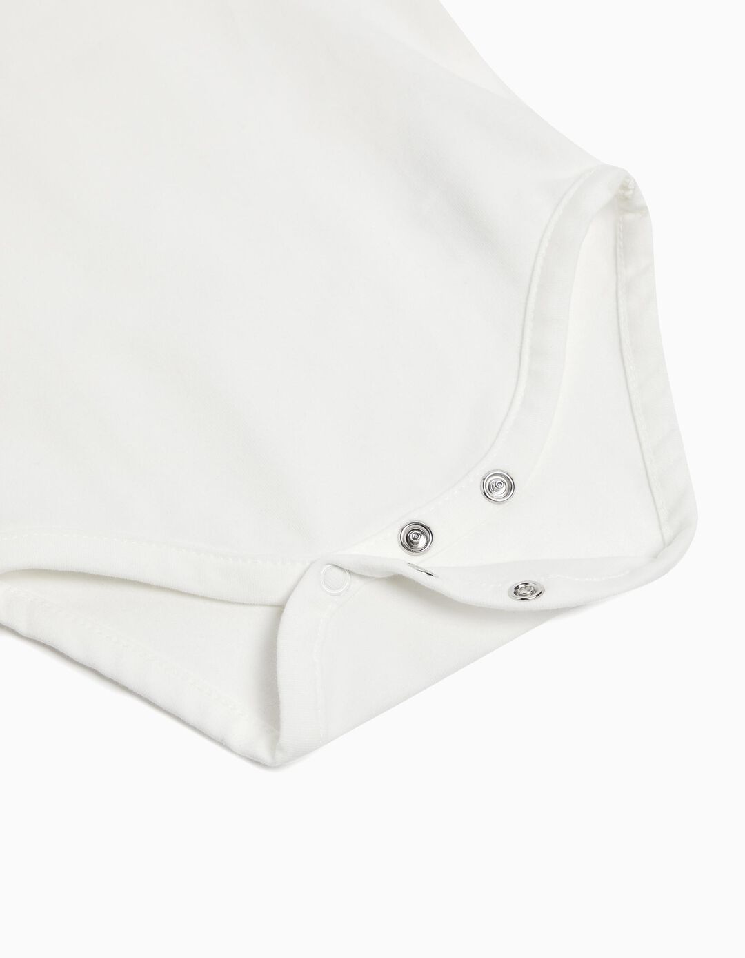 Body de Manga Comprida Gola, Recém-nascido, Branco