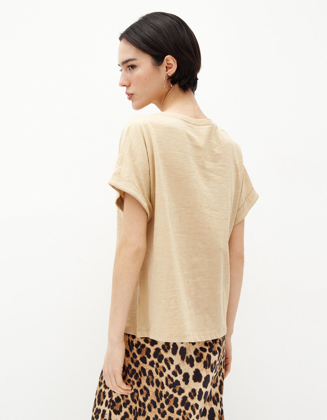 T-shirt, Mulher, Bege Claro