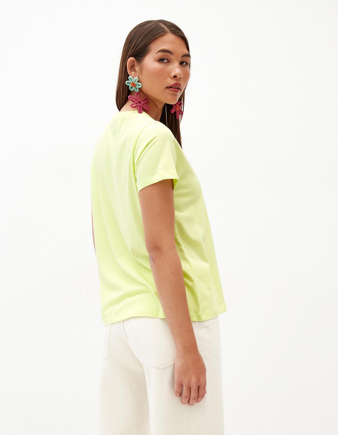 T-shirt Básica, Mulher, Verde Claro