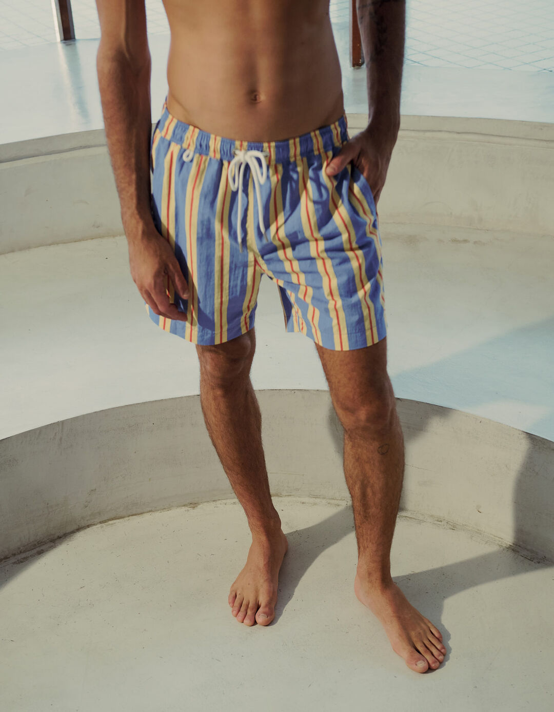 Cal&ccedil;&otilde;es de Banho Riscas, Homem, Azul Claro