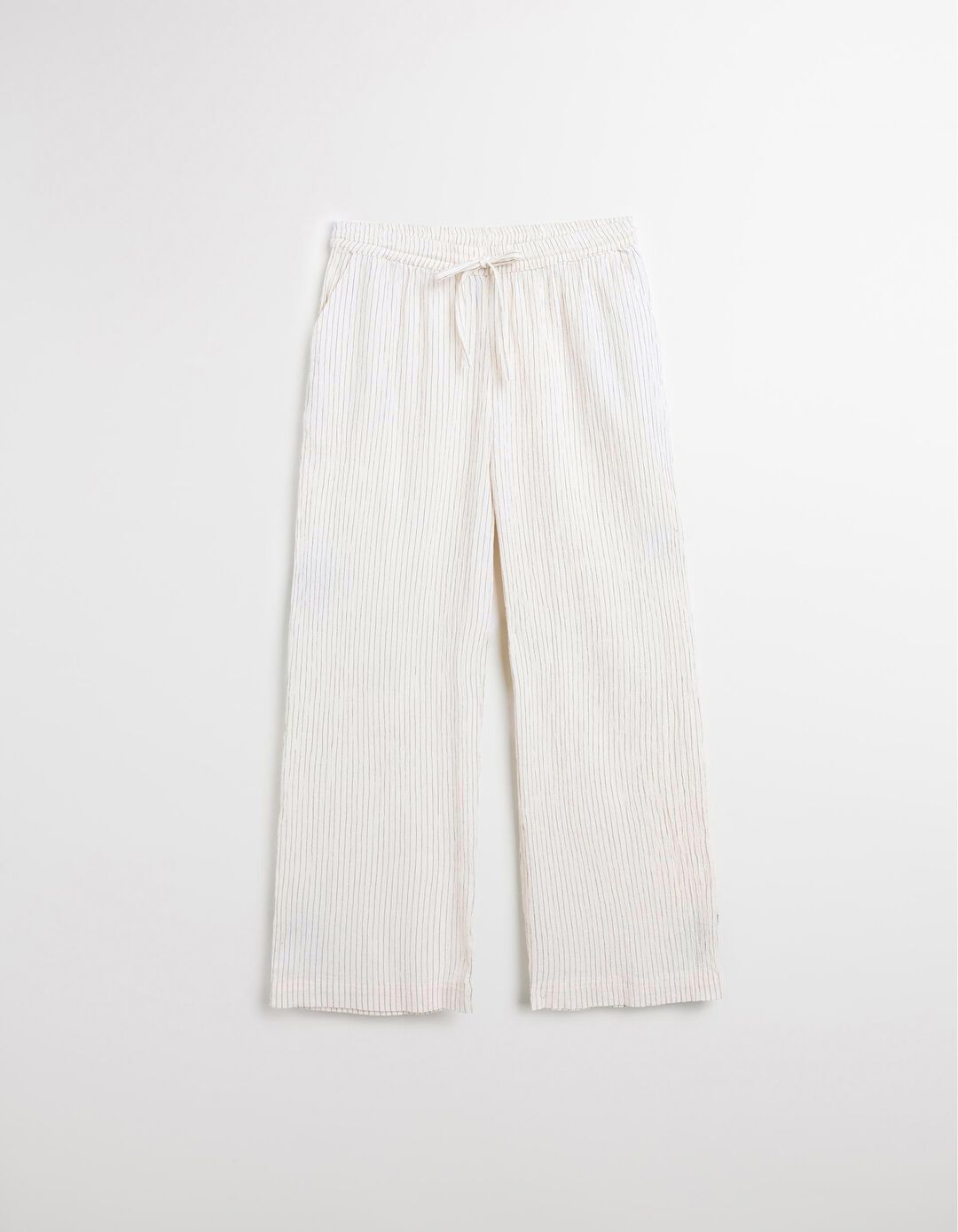 Calças Riscas, Mulher, Branco