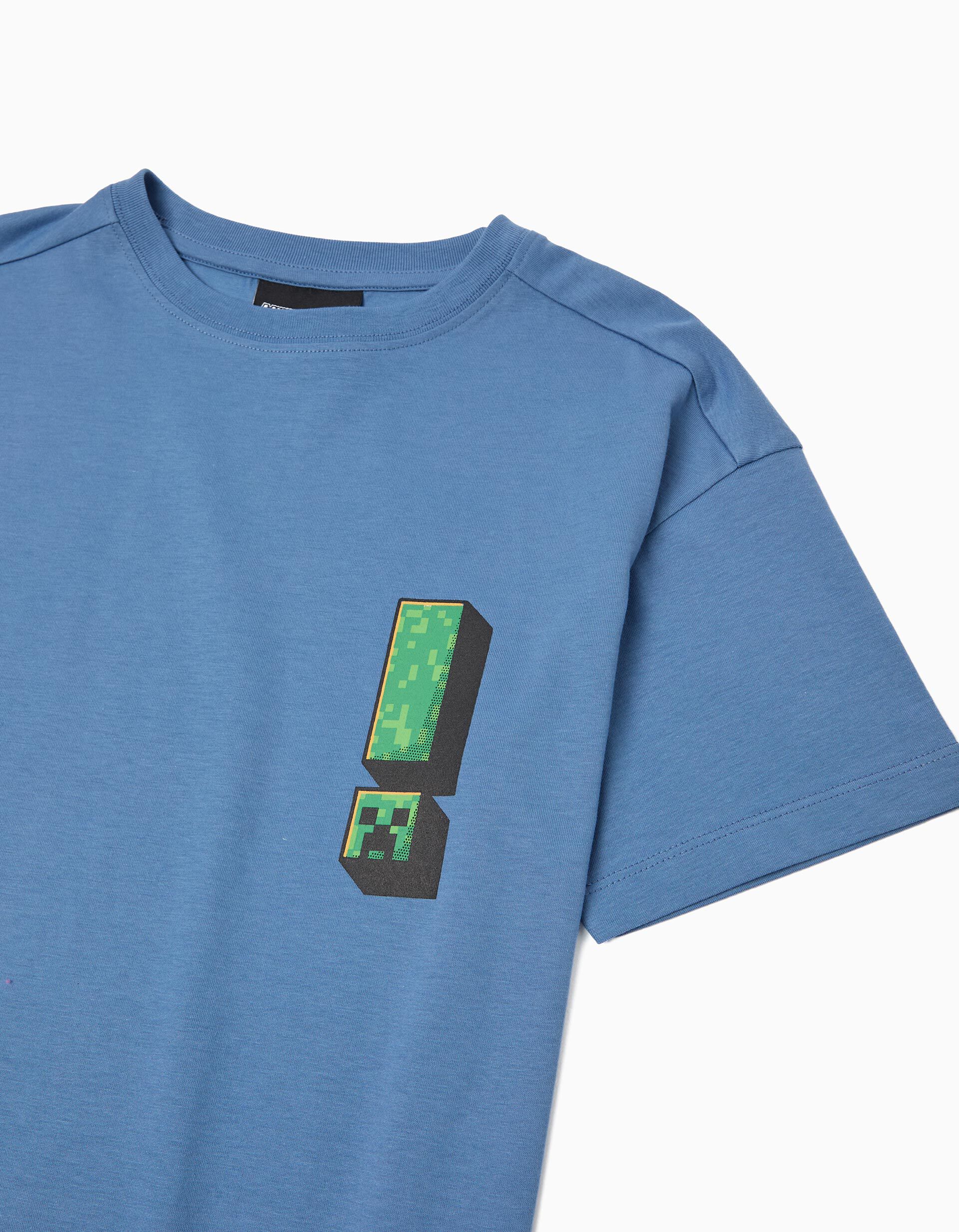 Comprar Online T-shirt 'Minecraft', Menino, Azul