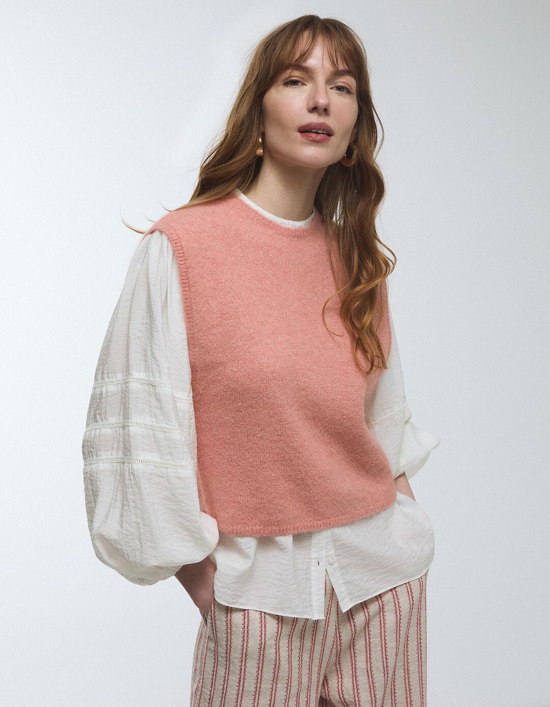 Colete com L&atilde;, Mulher, Rosa