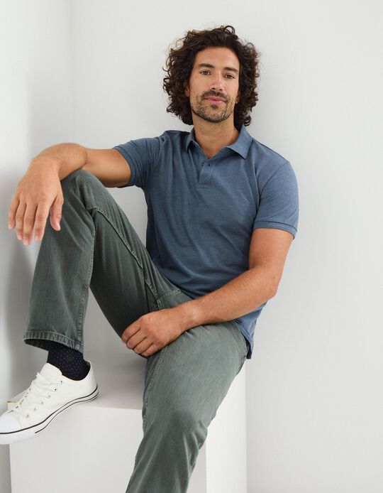 Comprar Online Polo Piquet Manga Curta, Homem, Azul