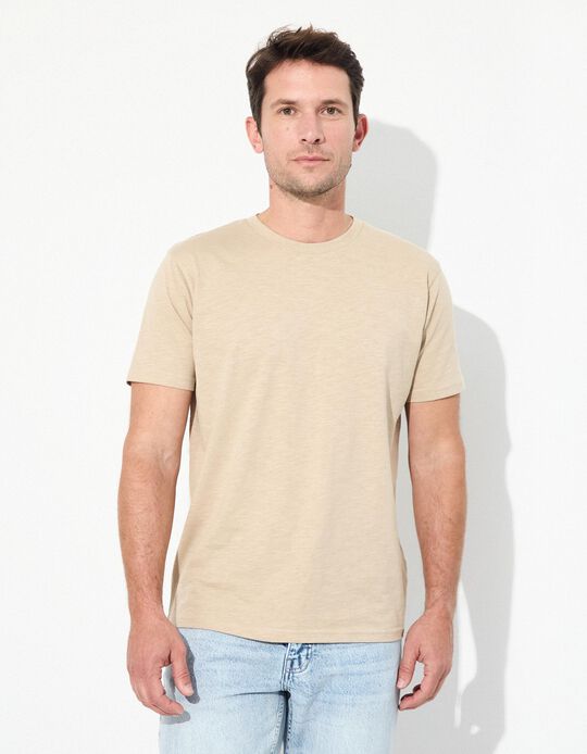 Comprar Online T-shirt Jersey, Homem, Bege 