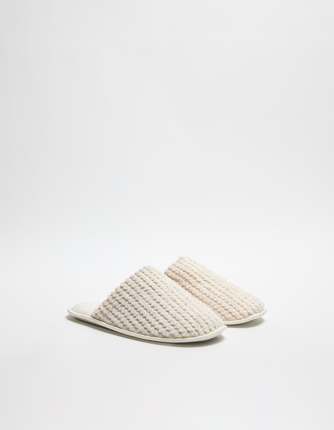 Chinelos de Quarto Textura, Mulher, Branco