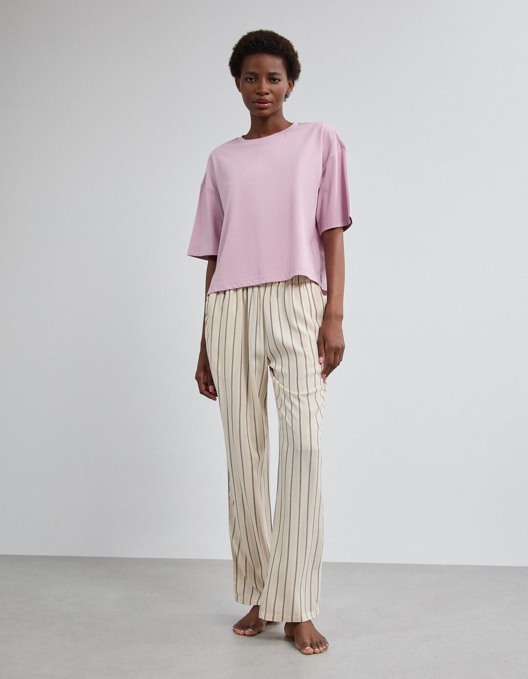 Pijama Jersey, Mulher, Rosa Claro