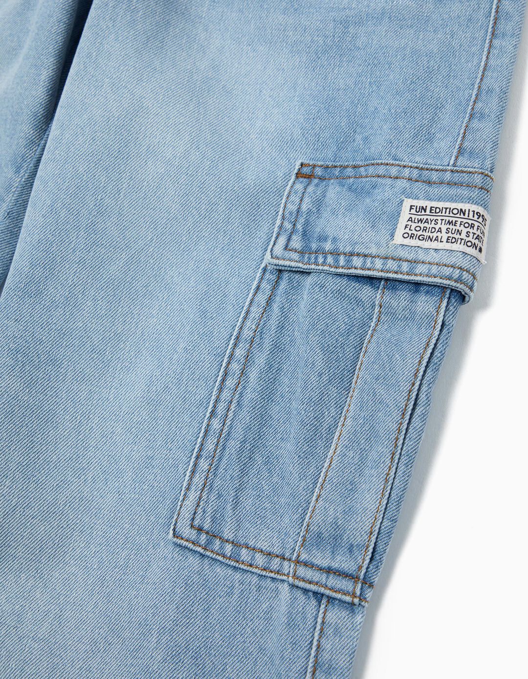 Cal&ccedil;as de Ganga Cargo, Menino, Azul Claro