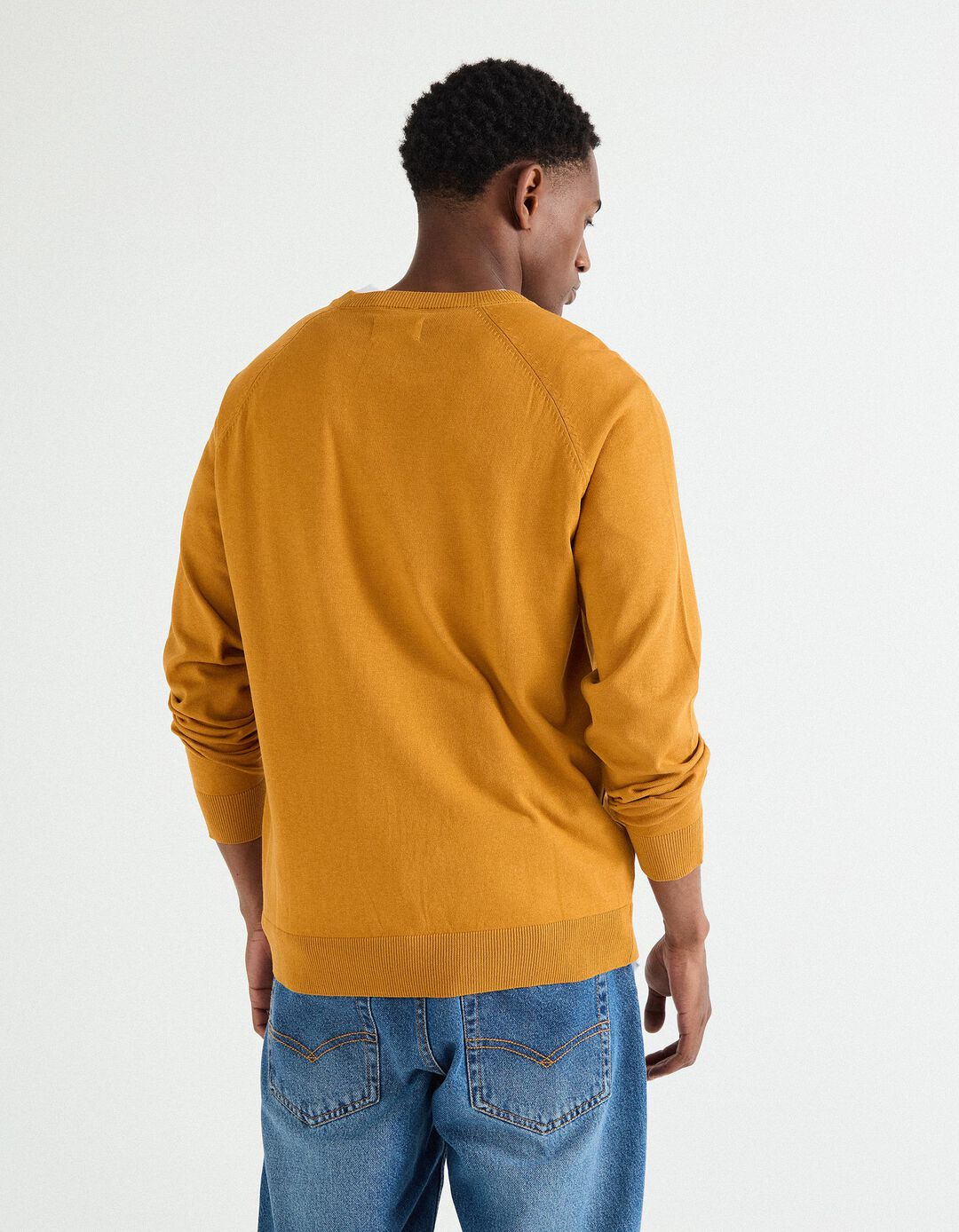 Camisola de Malha, Homem, Amarelo Escuro
