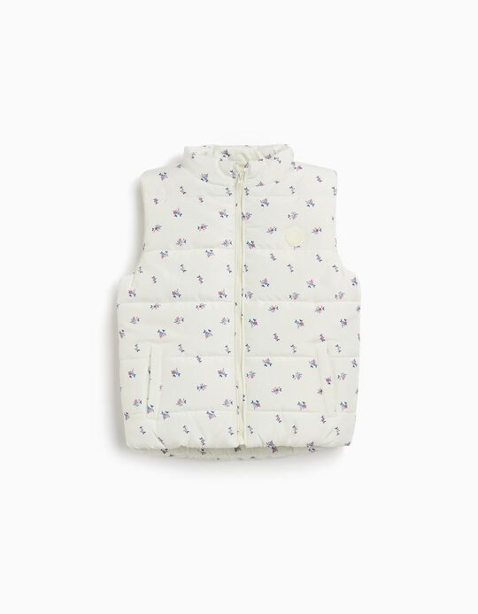 Comprar Online Colete com Flores, Menina, Branco