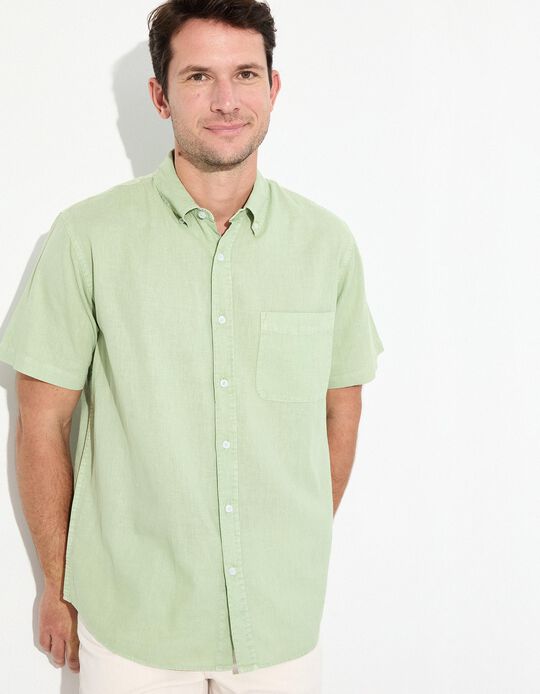 Comprar Online Camisa com Linho, Homem, Verde Claro