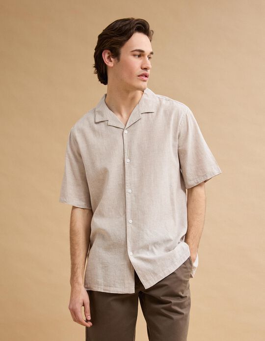 Comprar Online Camisa com Linho, Homem, Bege