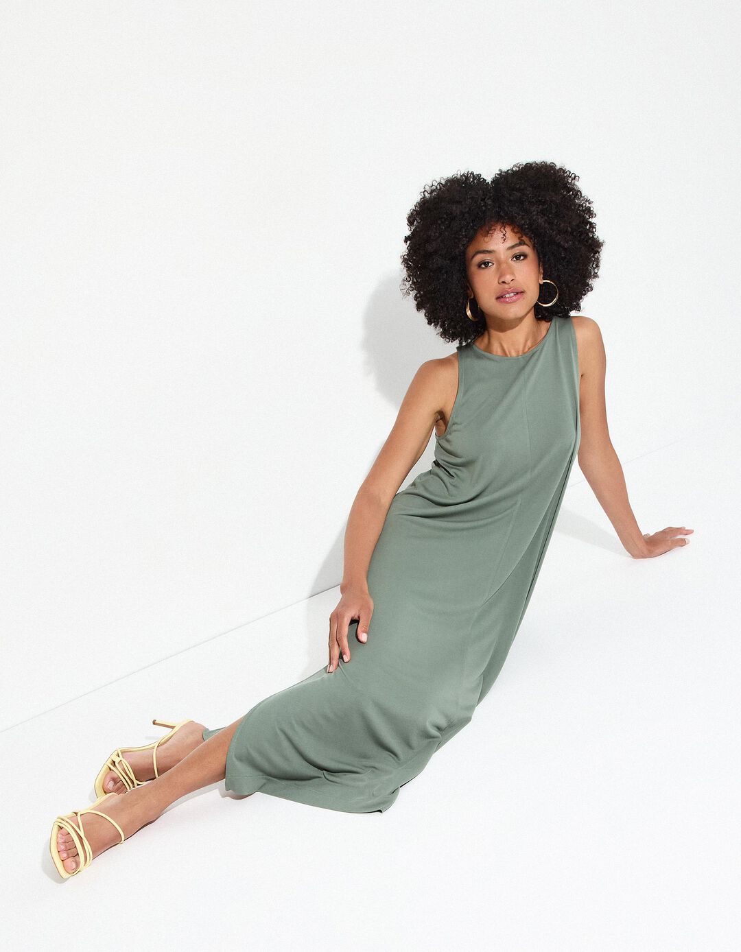 Vestido Midi, Mulher, Verde Escuro 