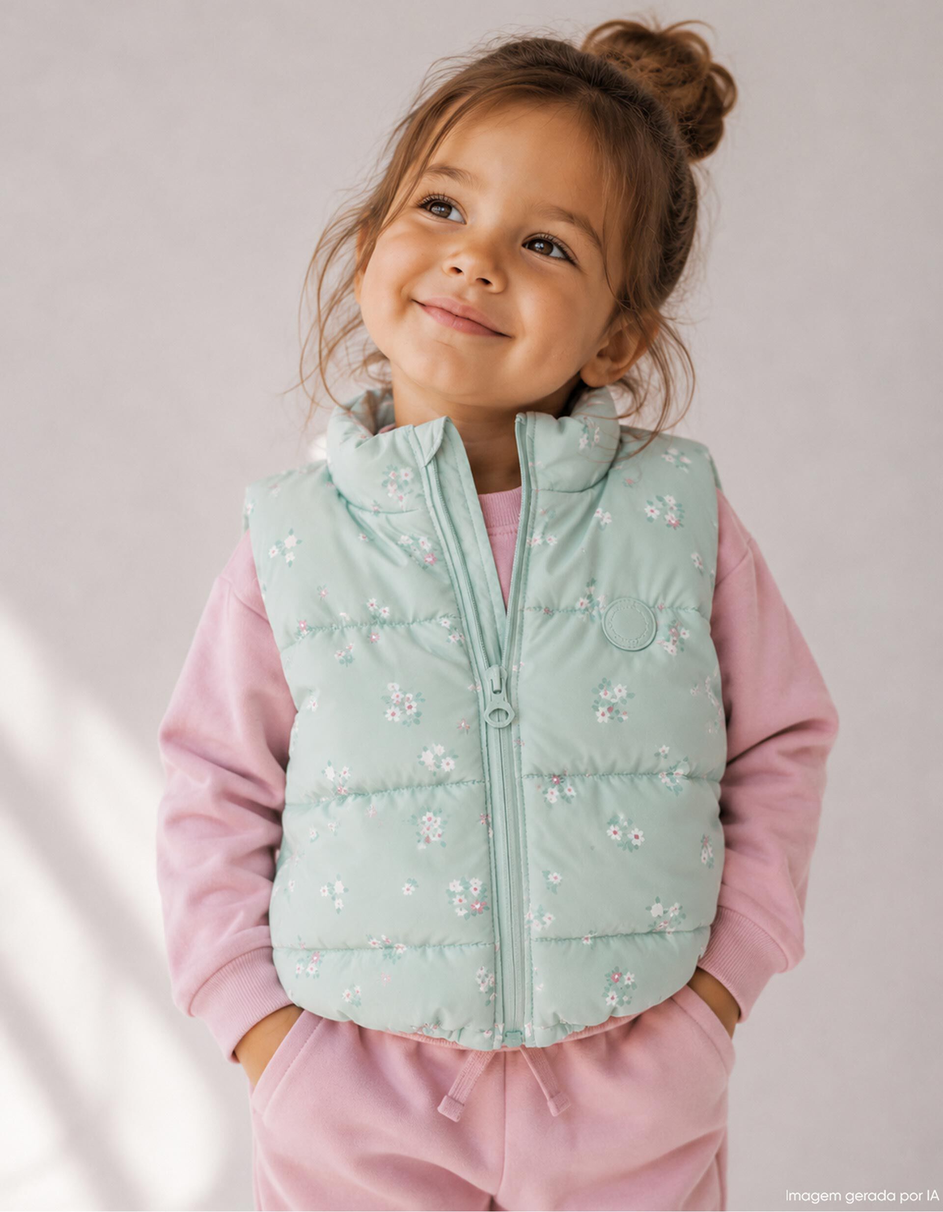 Comprar Online Colete Acolchoado, Menina, Verde Claro
