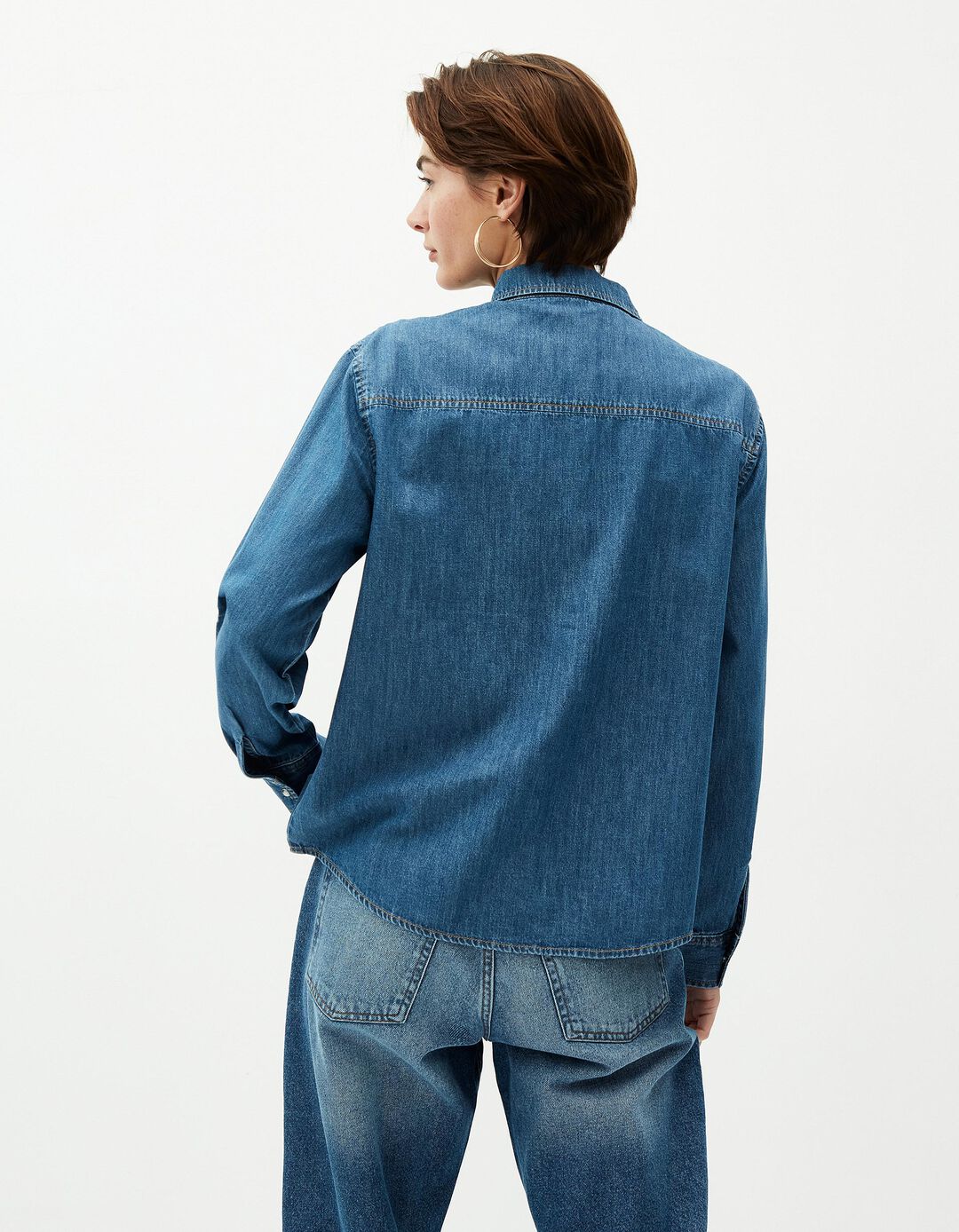 Sobrecamisa de Ganga, Mulher, Azul