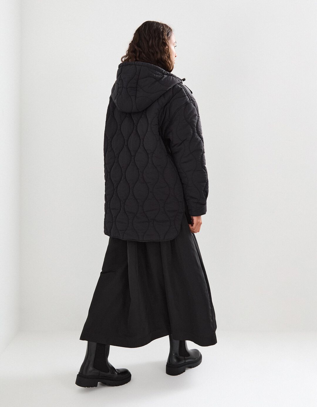 Parka Acolchoada, Mulher, Preto