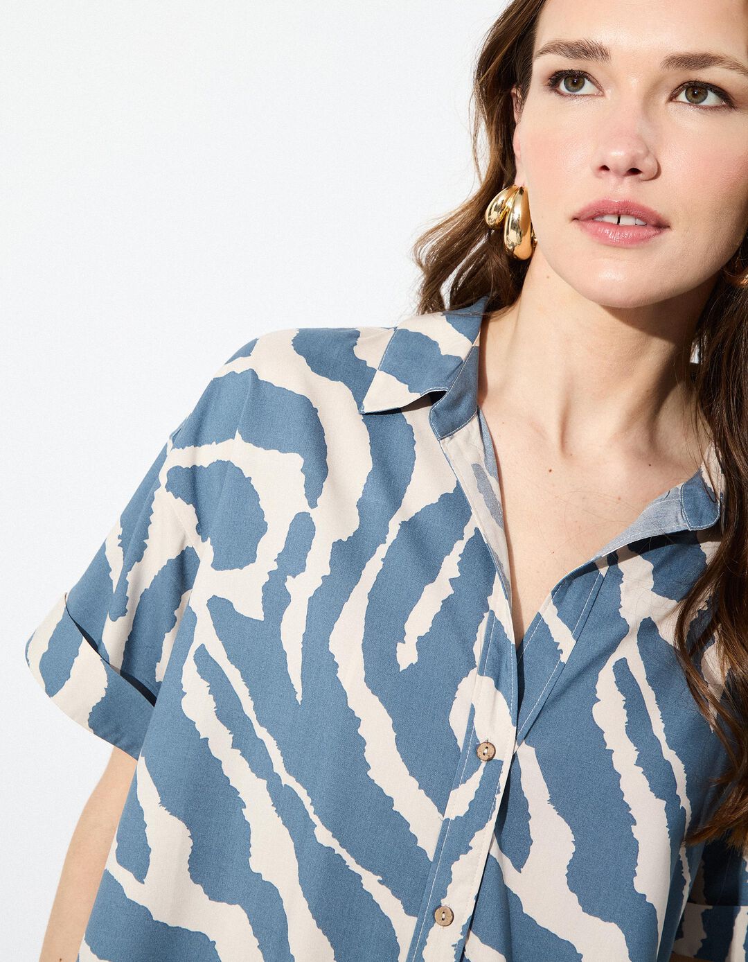 Camisa Zebra, Mulher, Azul