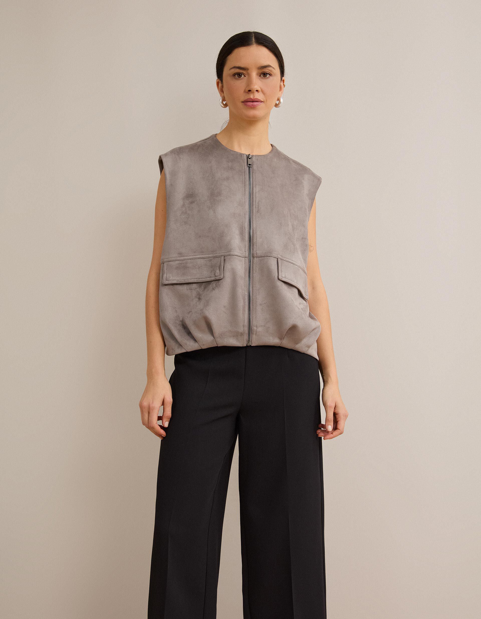 Comprar Online Colete, Mulher, Cinzento 
