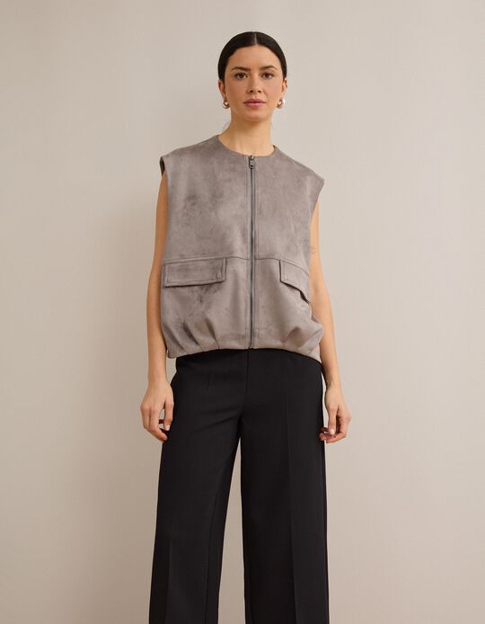 Comprar Online Colete, Mulher, Cinzento 