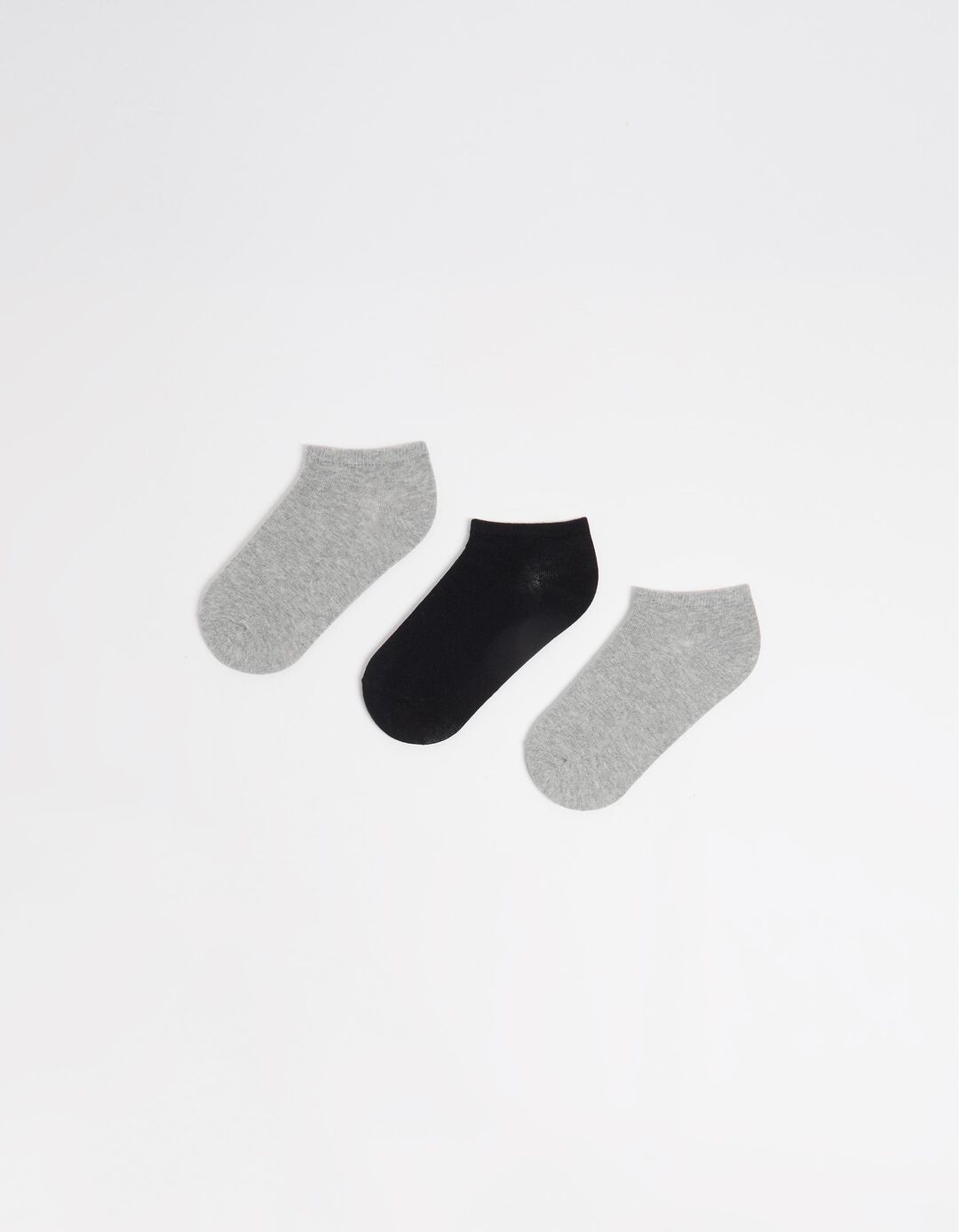 Pack 3 Pares de Meias Tornozelo, Mulher, Cinzento Claro