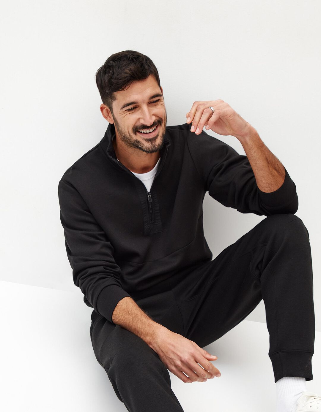Sweatshirt Fecho de Correr, Homem, Preto