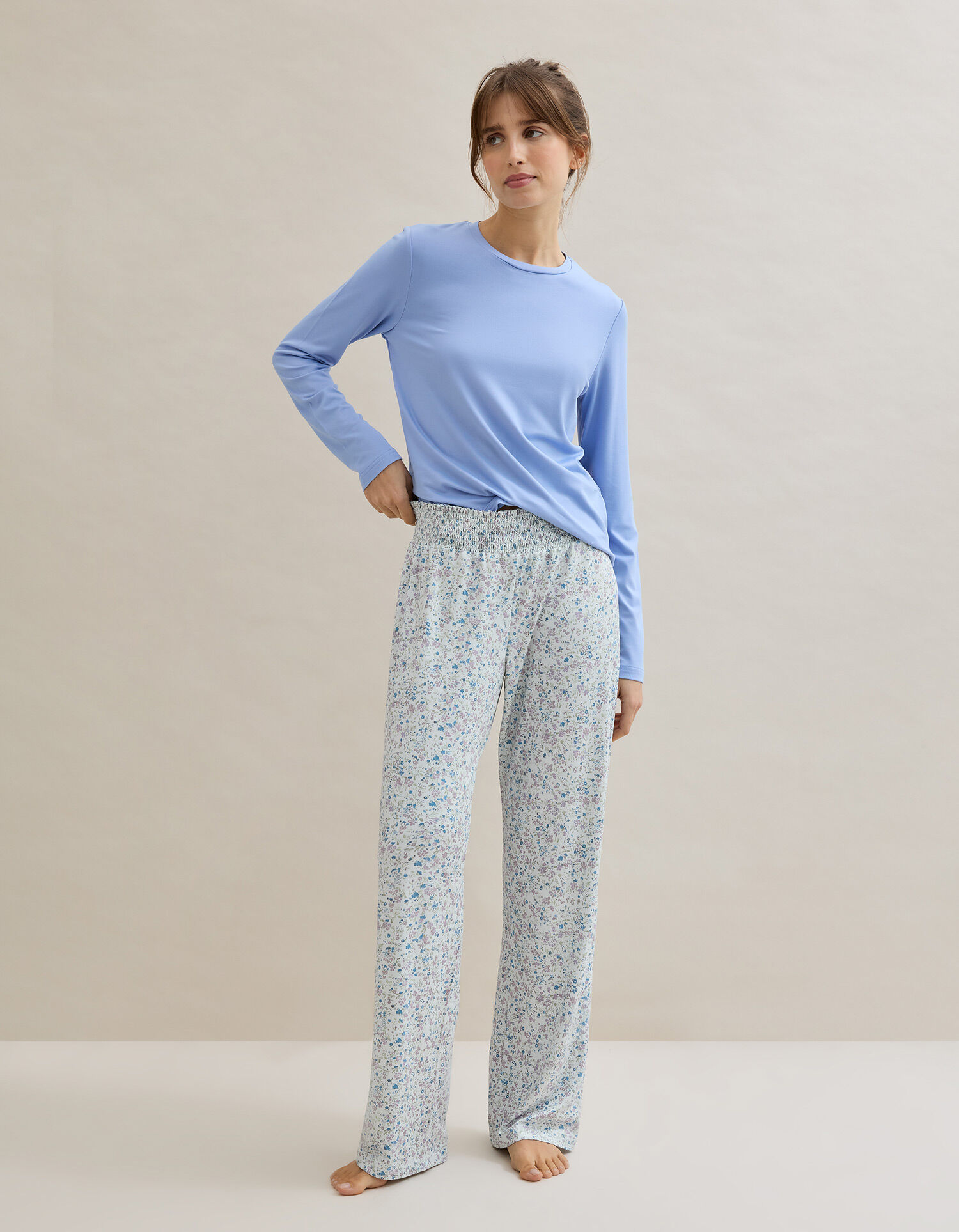 Comprar Online Pijama Flores, Mulher, Azul Claro 