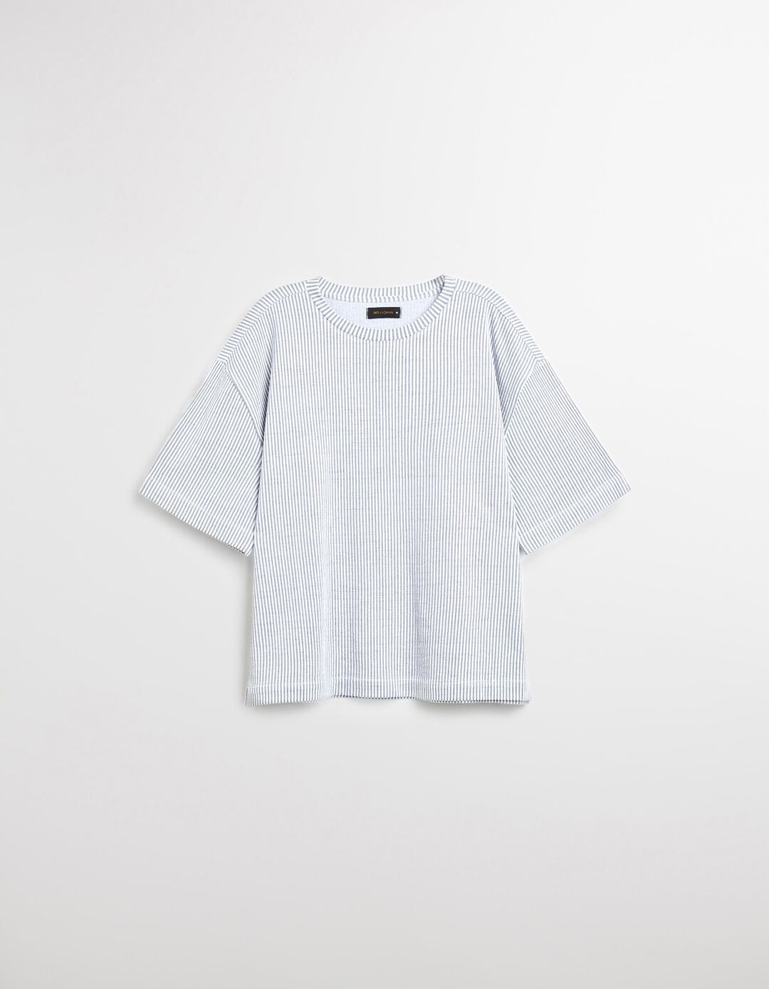 T-shirt Riscas, Mulher, Cinzento