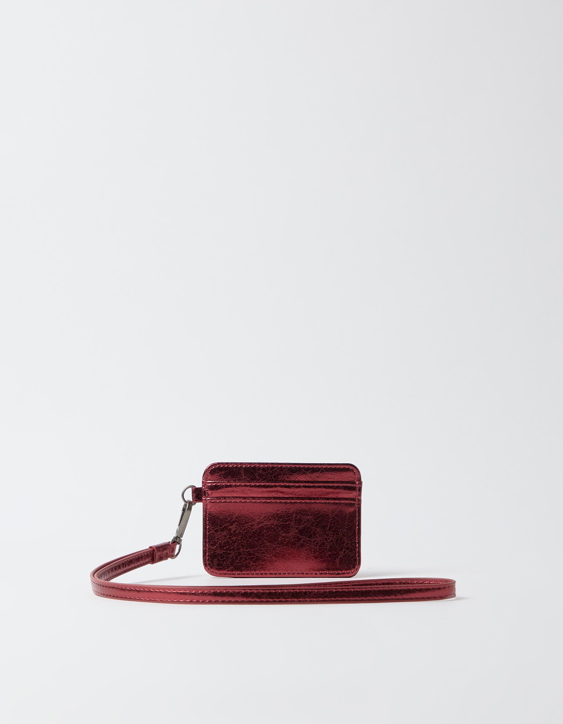 Comprar Online Porta-Cart&otilde;es Efeito Metalizado, Mulher, Vermelho