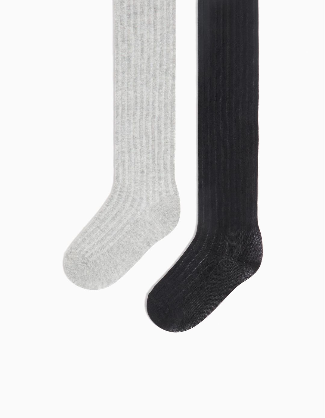 Pack 2 Pares de Collants Canelados, Menina, Multicor