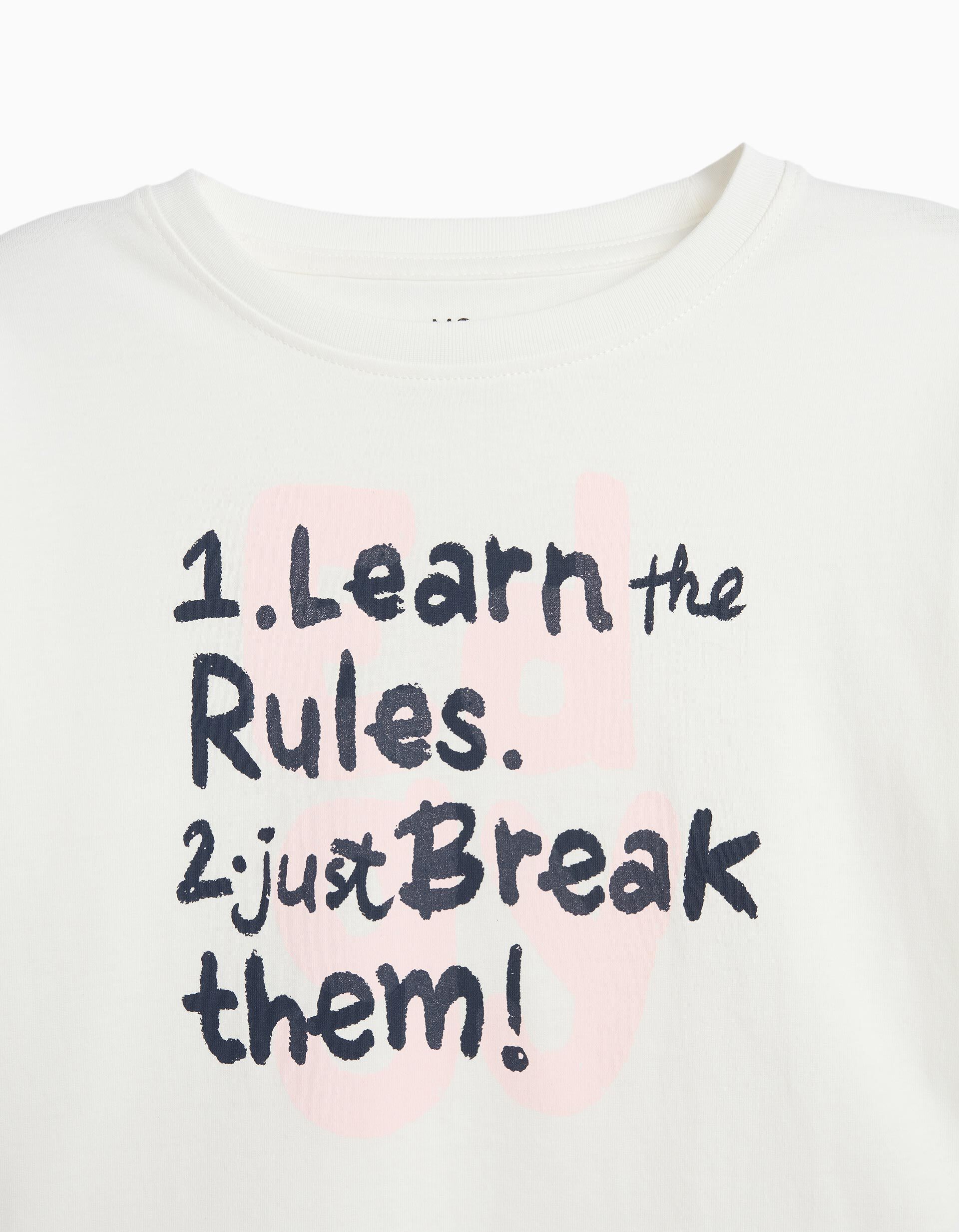 Comprar Online T-shirt Estampada Manga Comprida, Menina, Branco