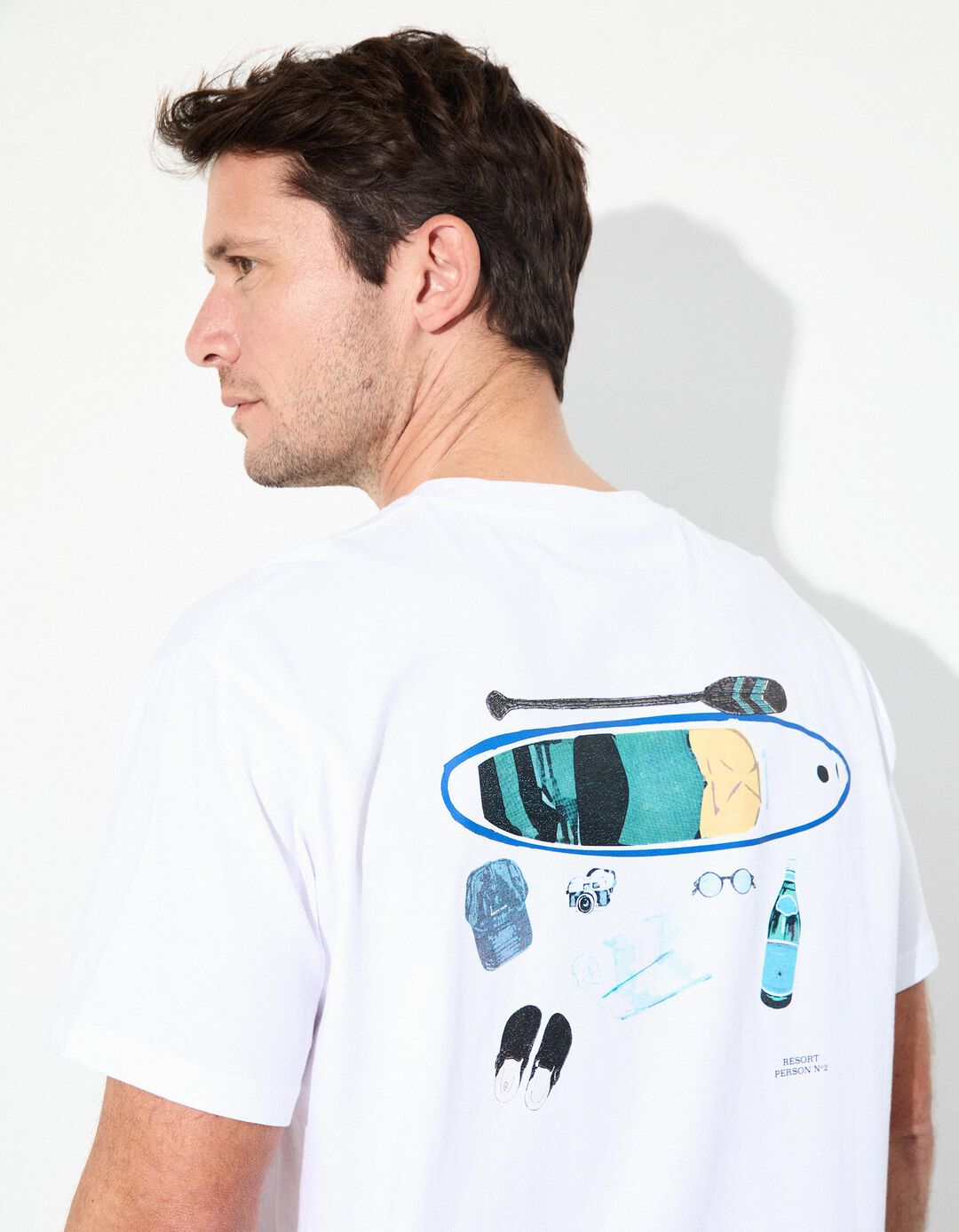 T-shirt Jersey Print, Homem, Branco