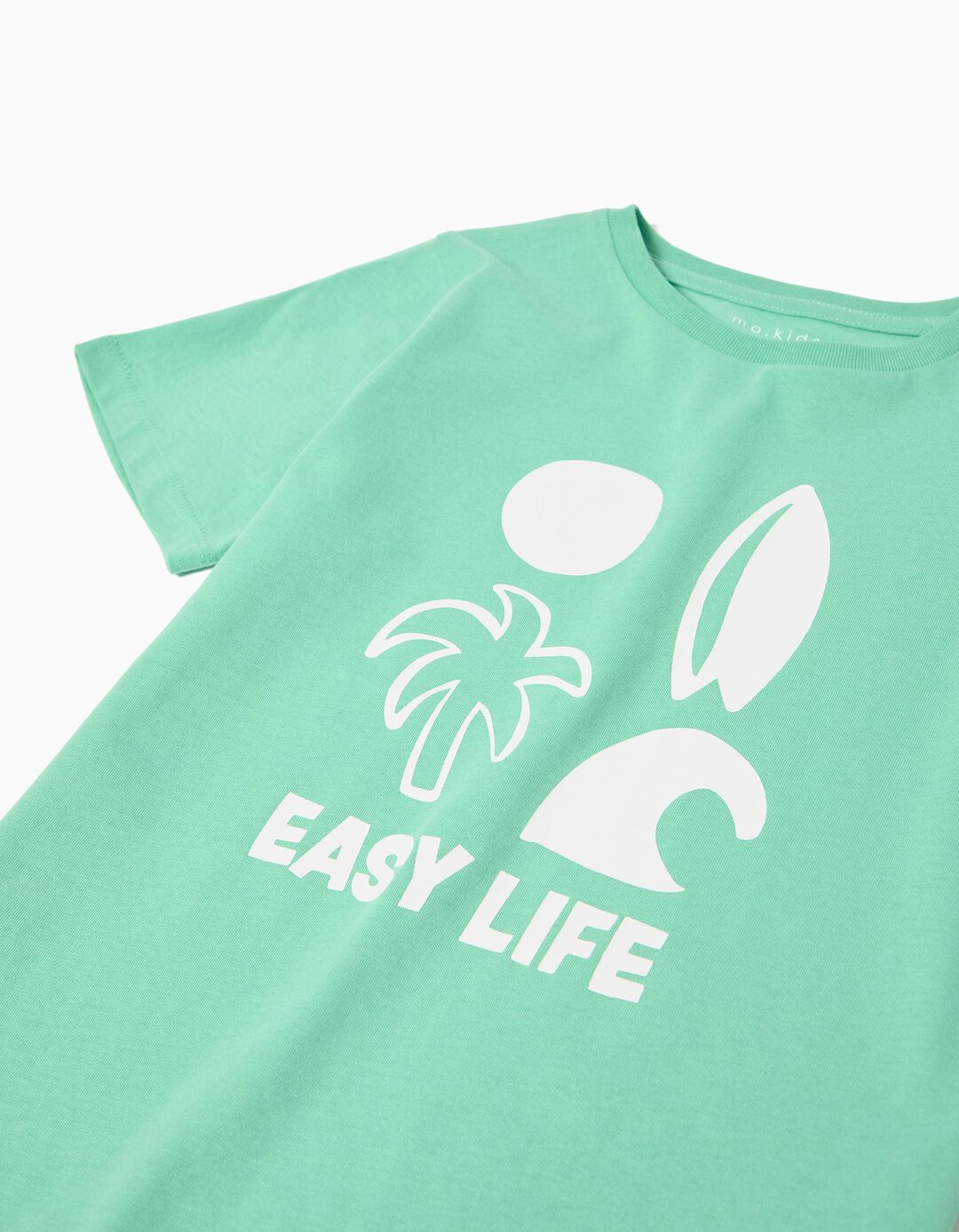 T-shirt Print, Menino, Verde Claro