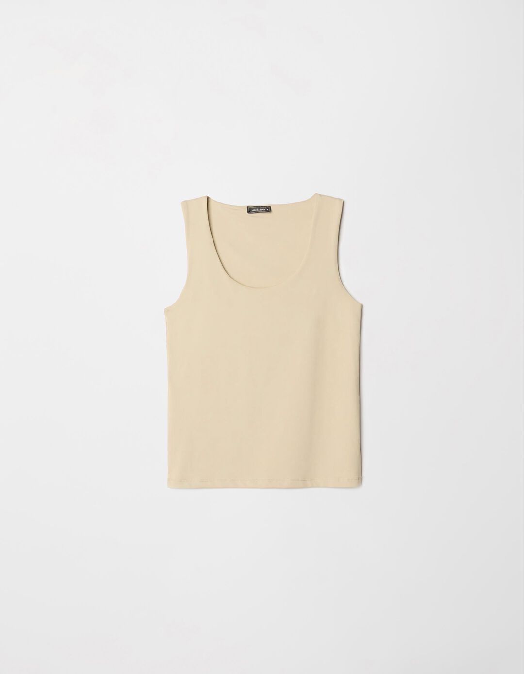 Top Decote Redondo, Mulher, Bege Claro