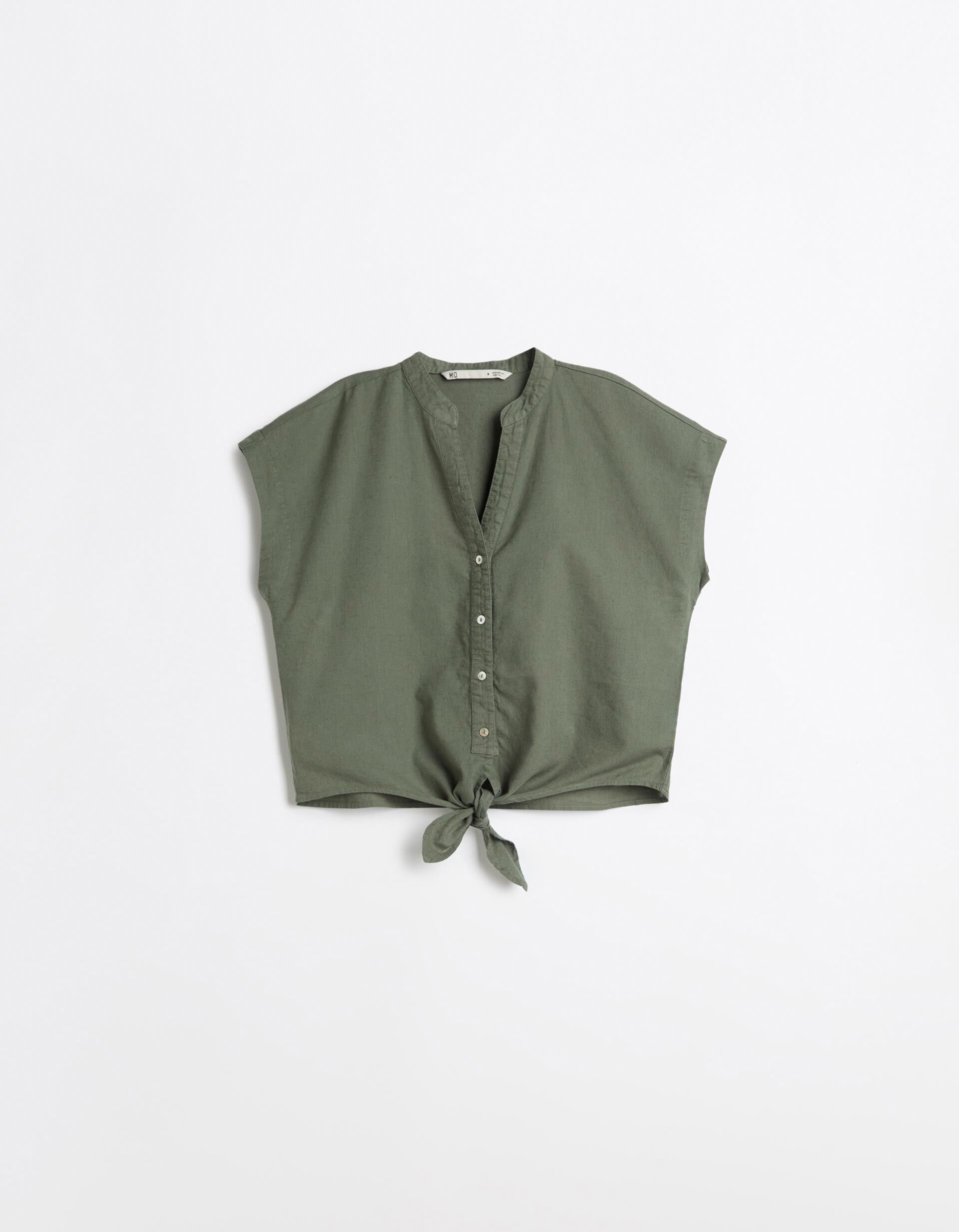 Comprar Online Blusa Com Linho, Mulher, Verde Escuro