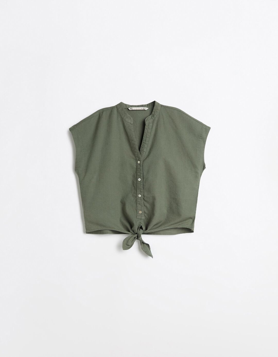 Blusa Com Linho, Mulher, Verde Escuro
