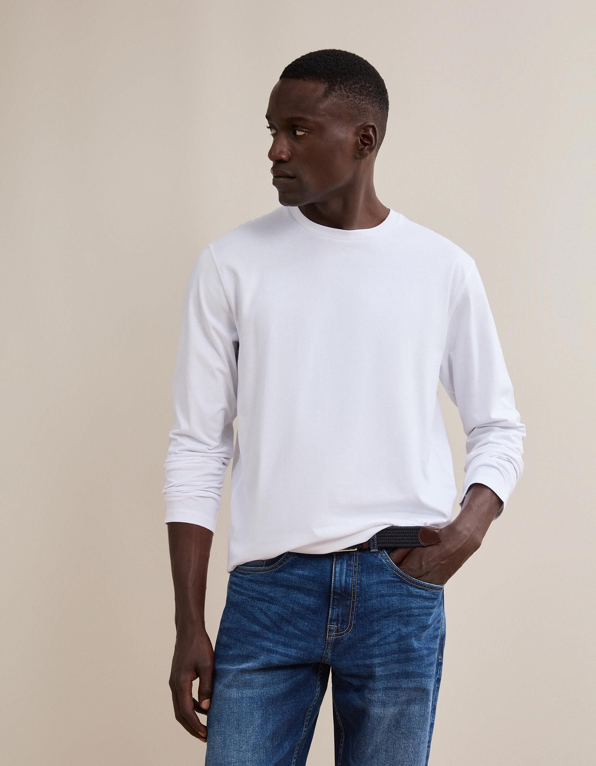 Comprar Online T-shirt De Manga Comprida, Homem, Branco