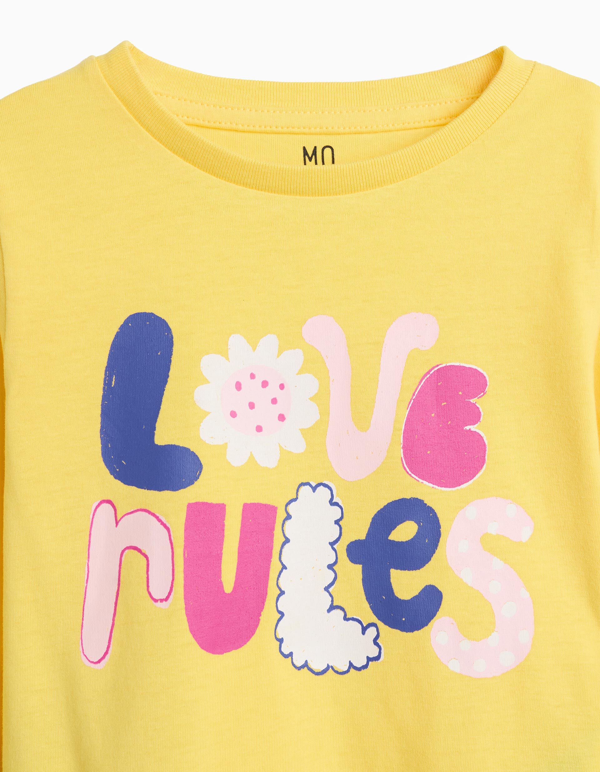 Comprar Online T-shirt Estampada Manga Comprida, Menina, Amarelo