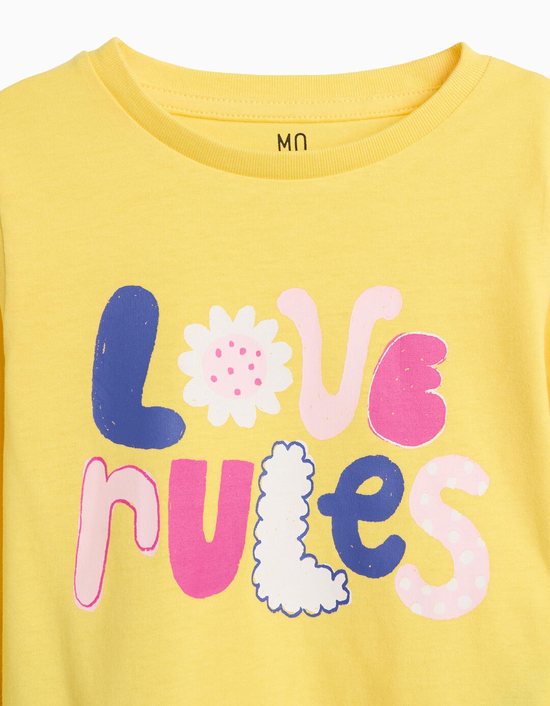 T-shirt Estampada Manga Comprida, Menina, Amarelo
