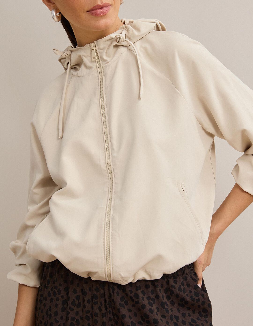 Parka Com Capuz, Mulher, Bege Claro