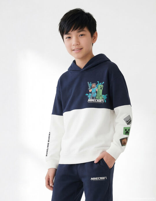 Comprar Online Sweatshirt de Capuz 'Minecraft', Menino, Azul Escuro