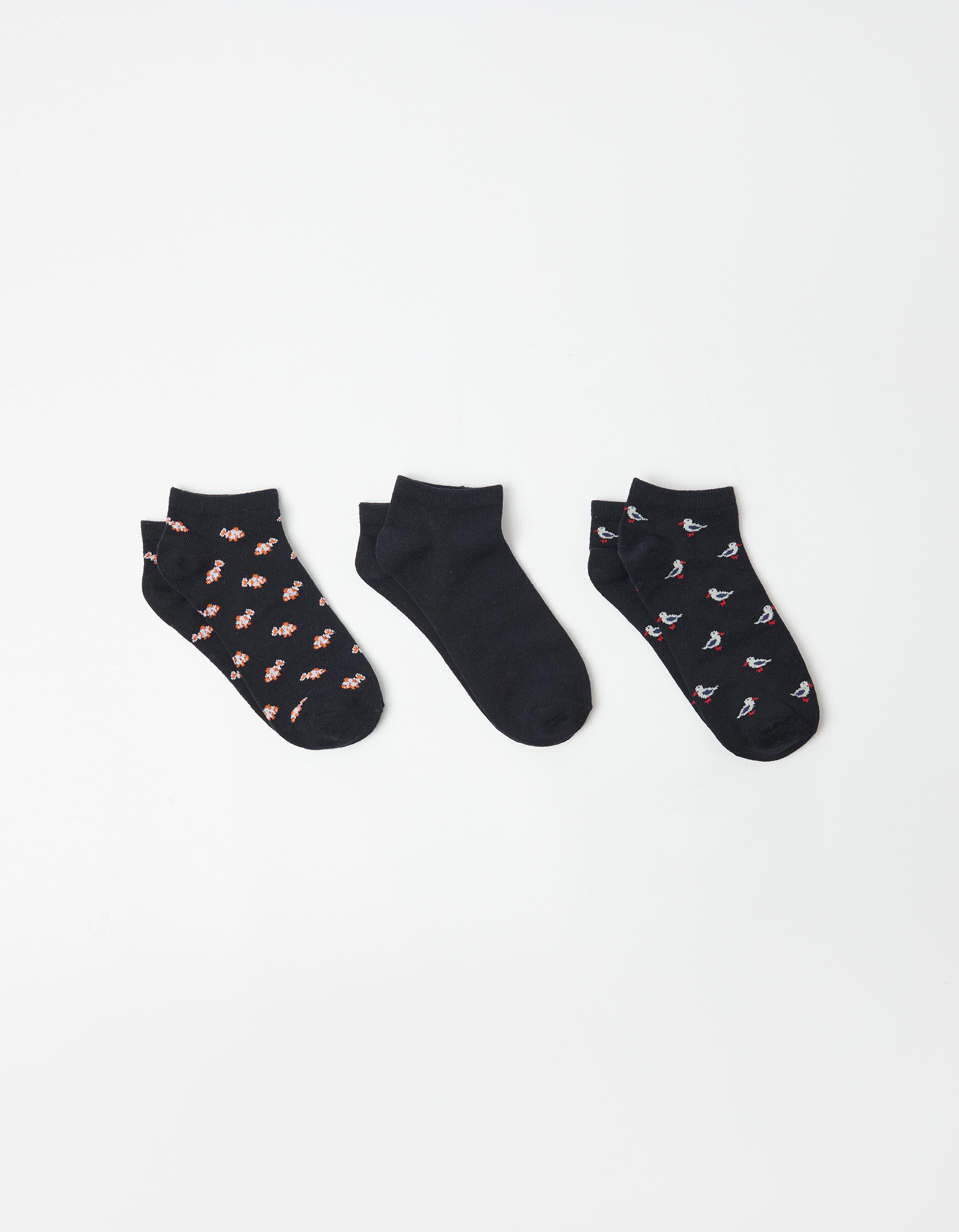 Comprar Online Pack 3 Pares de Meias Tornozelo, Homem, Azul Escuro
