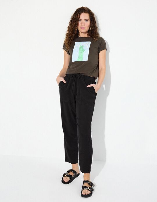 Comprar Online T-shirt Print, Mulher, Castanho