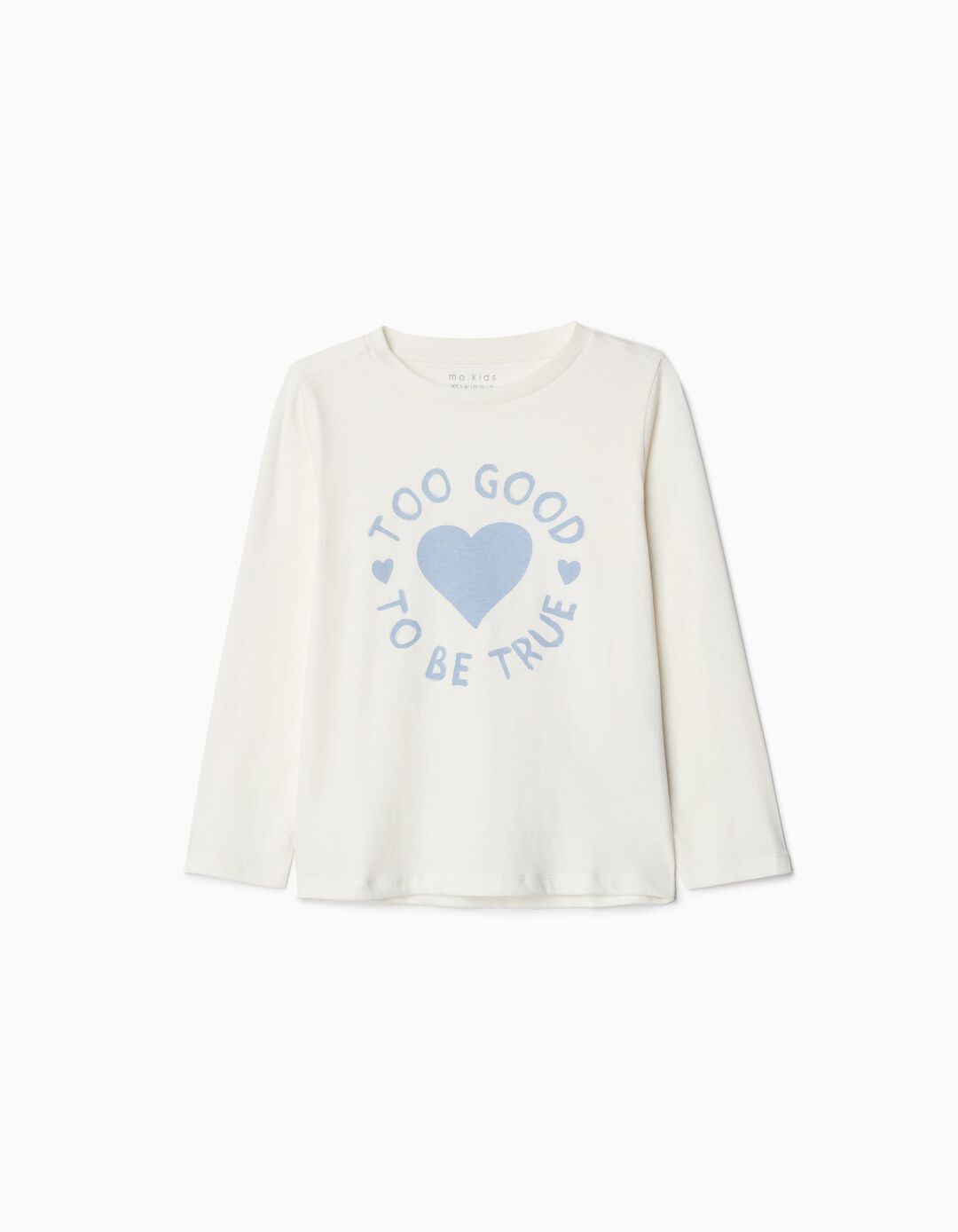 T-shirt de Manga Comprida Estampado, Menina, Branco