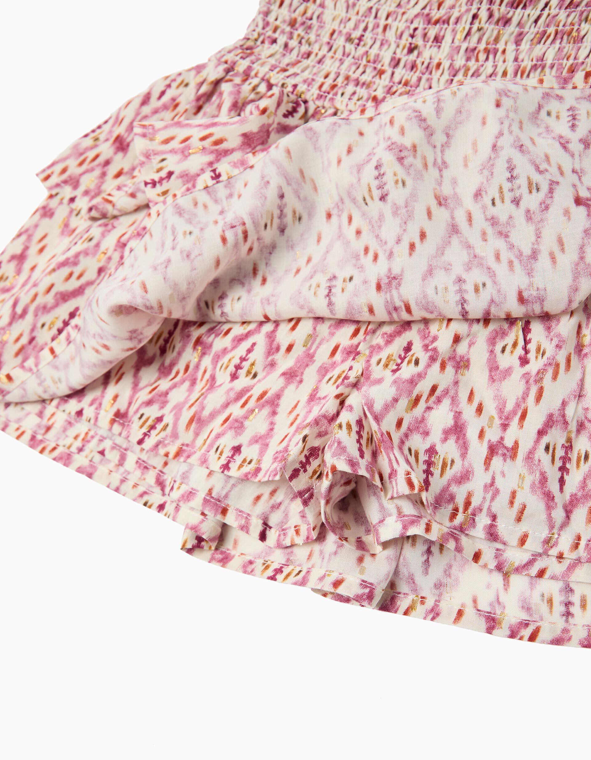Comprar Online Saia com Folhos, Menina, Rosa Escuro