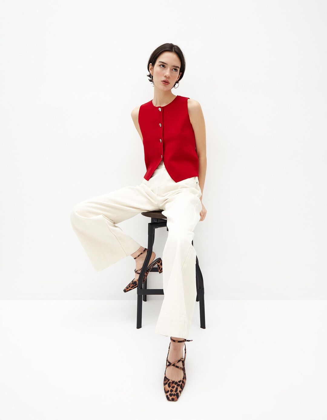 Colete de Malha, Mulher, Vermelho